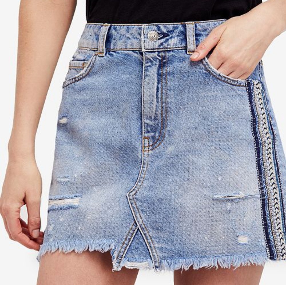 Free People denim Skirt